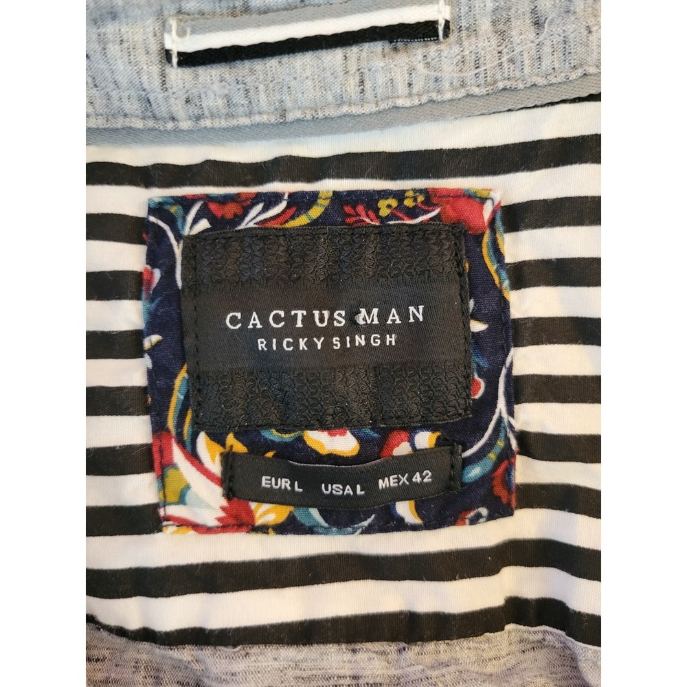 Cactus Man Ricky Singh Gray Short Sleeve Button Up Casual Shirt - Picture 6 of 6